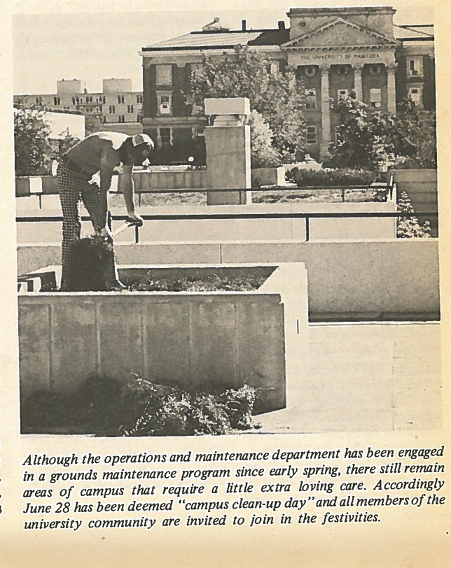Campus clean up, 1977.