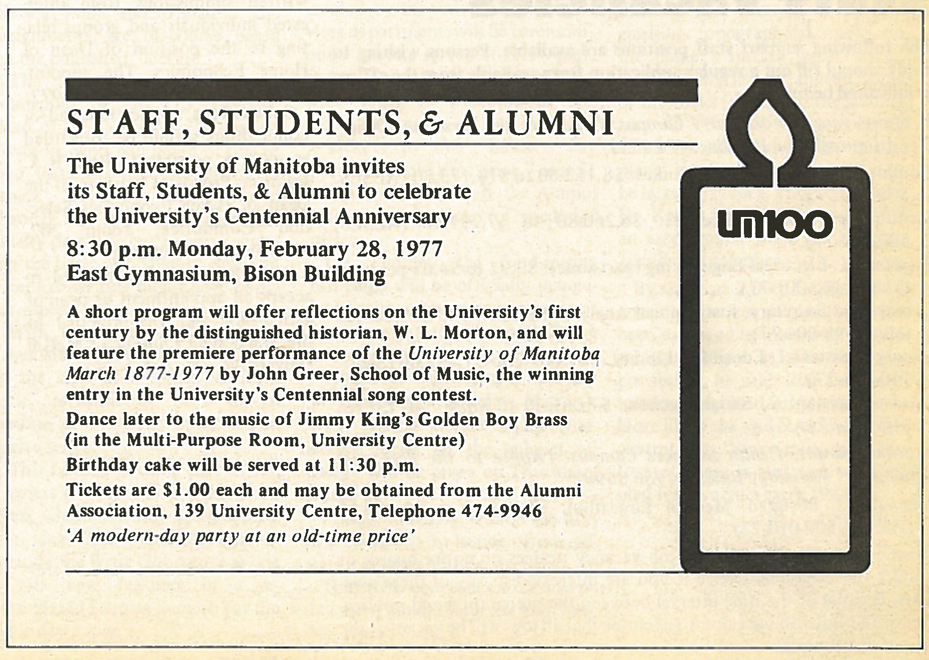 Centennial ad, 1977.