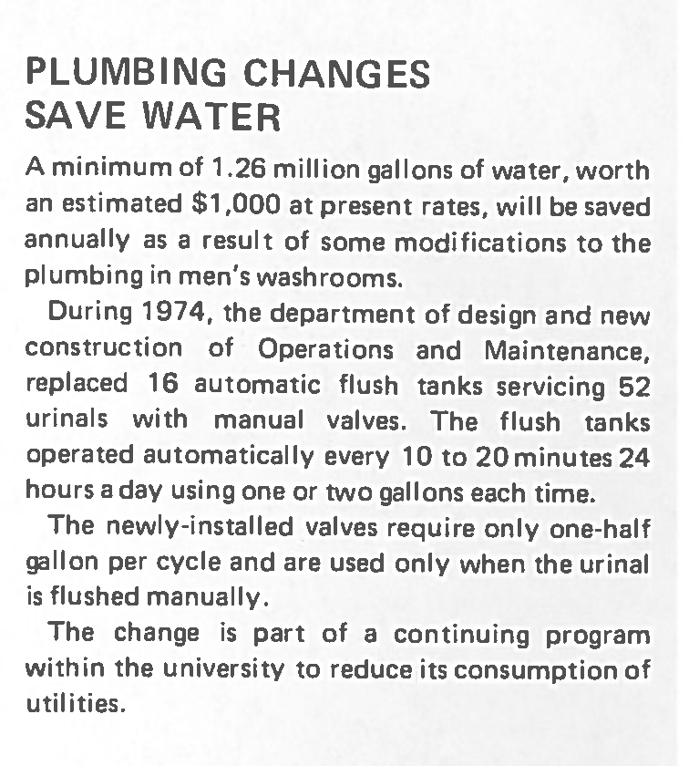 Plumbing, 1975.