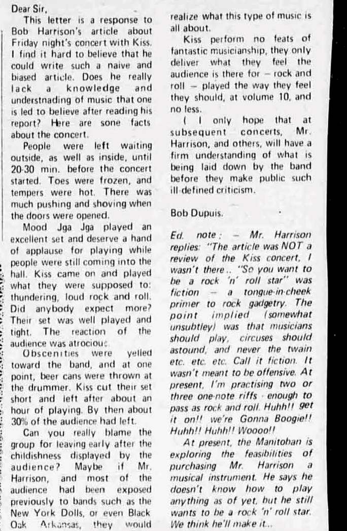 Letter to the Editor, The Manitoban, Feb. 14, 1974