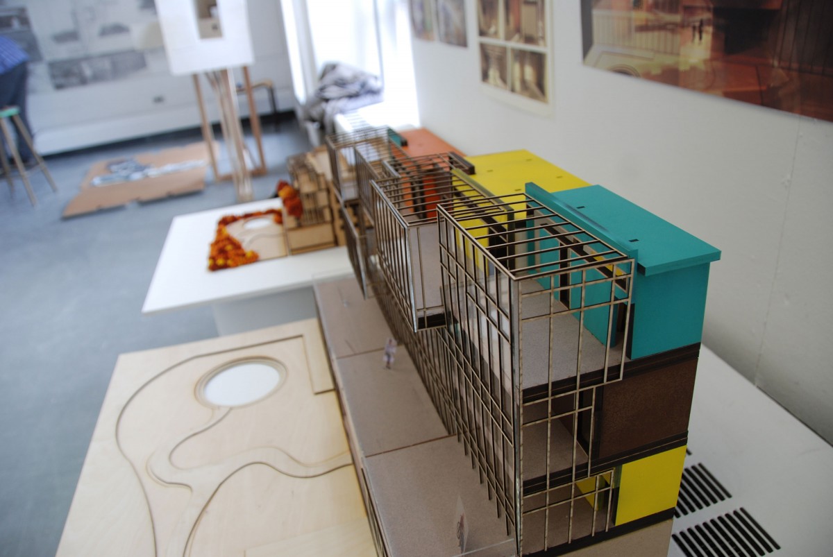 Displays of work by students in department of architecture, Faculty of Architecture.