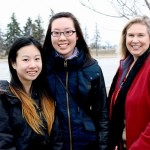 Students Cindy Ye and Deborah Chan and Education instructor Stephanie Yamniuk are the executive team of the Active Minds student group.