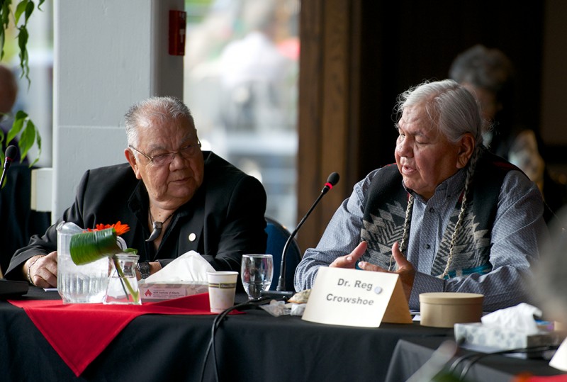 Elders Barney Williams and Dr. Reg Crowshoe.
