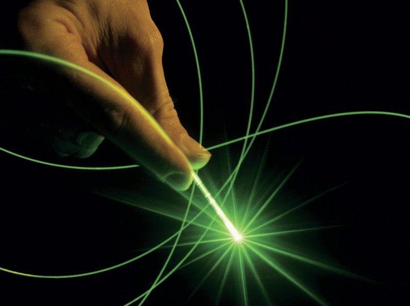 Light through a optical fibre