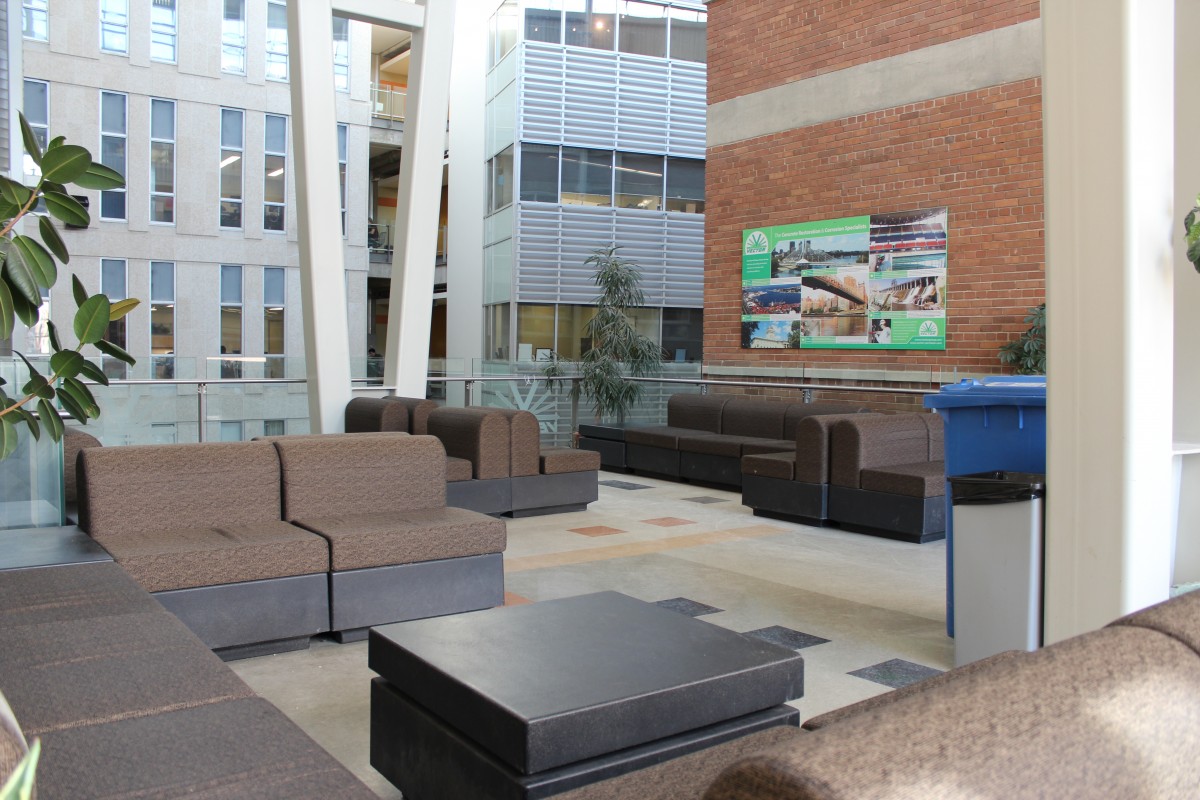 The Engineering & Information Technology Complex has great spaces for group work.