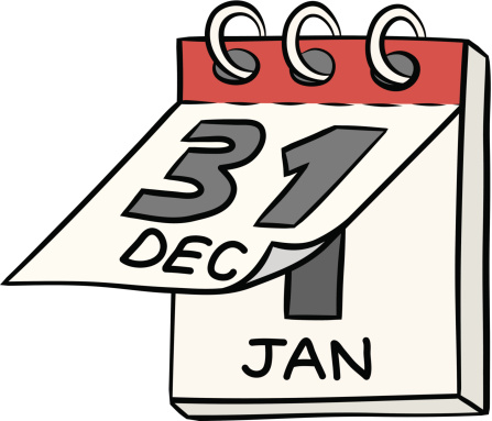 new year flip calendar cartoon