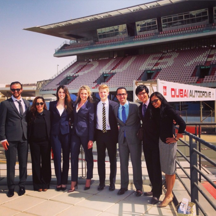 Asper MBA students at Dubai Autodrome