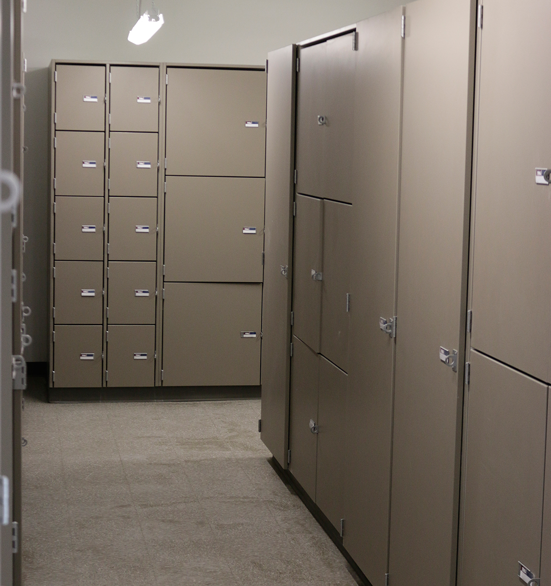 Storage lockers for instruments of all sizes