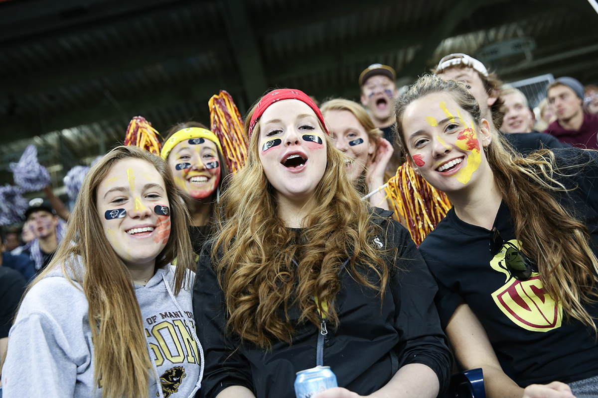 Fans at the Homecoming Football Game on Friday, October 2, 2015 // Photo by Mike Latschislaw