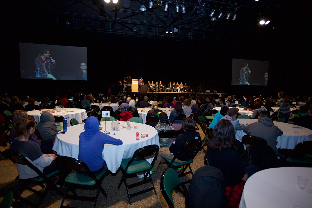 Over 2,000 students and educators were at the opening ceremonies on the second day at the RBC Convention Centre.