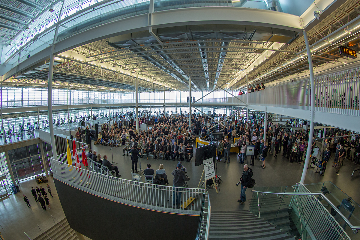 The grand opening of the Active Living Centre gathers a large audience // Photo by Mike Latschislaw