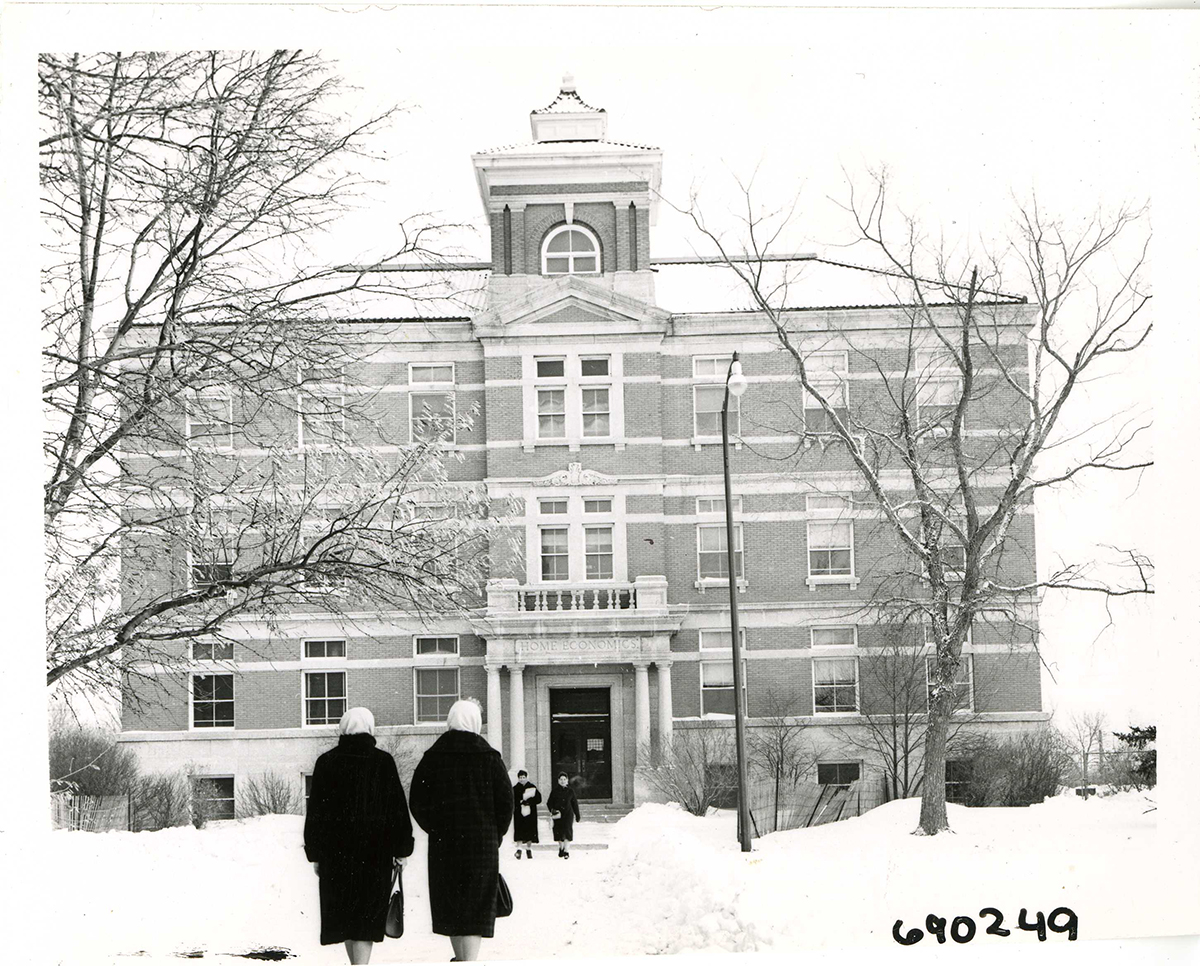 The Home Economics building in the depths of a Winnipeg winter. Photo taken in the 1920s.