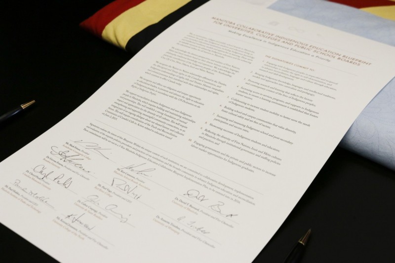 The signed copy of the Indigenous Education Blueprint