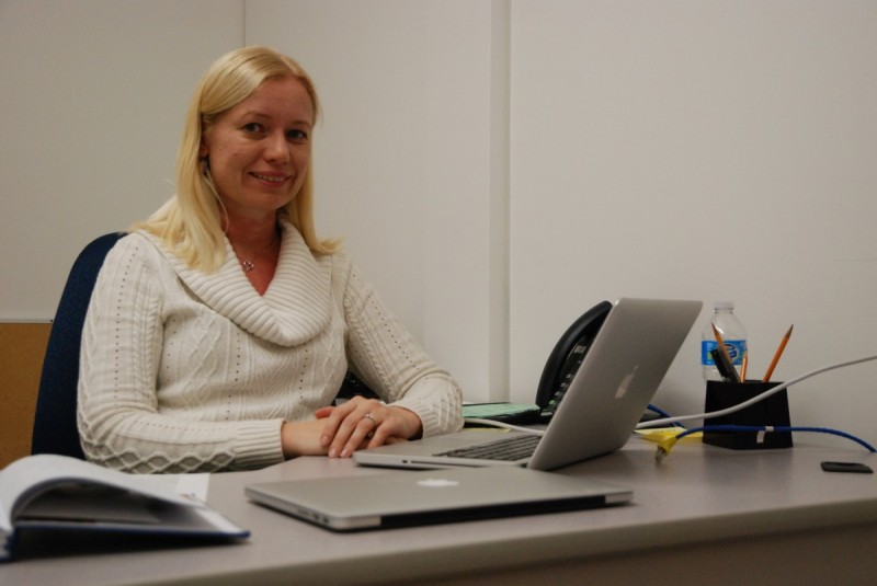 Professor Merli Tamtik in her new office.