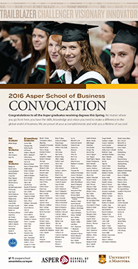 Asper Spring Convocation Ad 2016