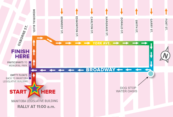 2016 Pride Parade route map.