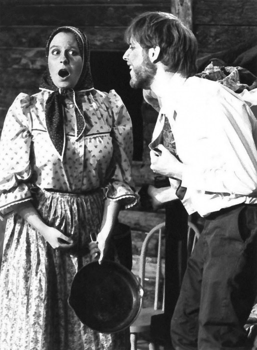 Gail Asper (left) and John Stinson (right) perform in “A Fine Coloured Easter Egg."