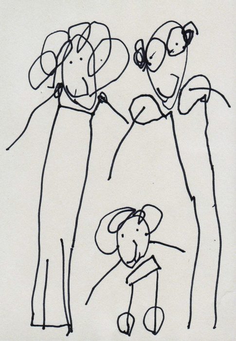 children, kids drawing of family