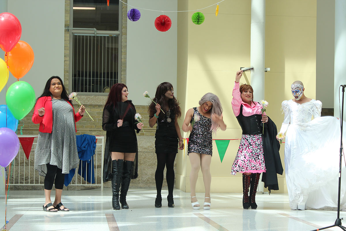 Entertainers from the Like That program at Sunshine House perform in the Brodie Atrium on May 19, 2017.