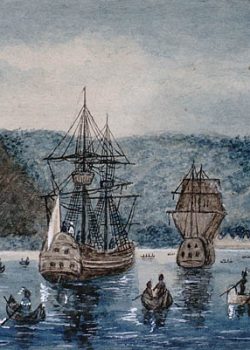 Arrival of Jacques Cartier at Stadacona, 1535. Source: Library and Archives Canada/MIKAN 2836742 