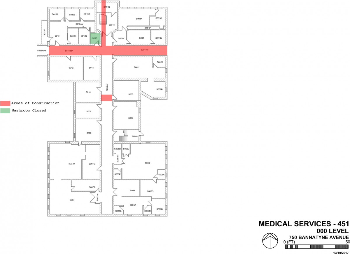 Map of Medical Services construction.
