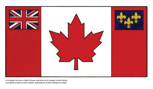 A Red Ensign with the fleur-de-lis and the Union Jack. // Image from Government of Canada.
