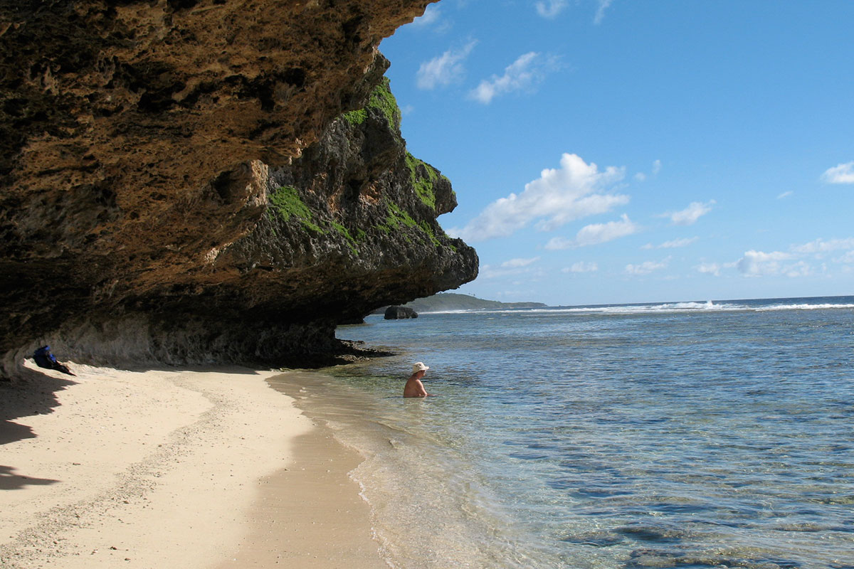 Paul enjoying the warm waters of the South Pacific in Mangaia, Cook Islands. // Supplied photo.