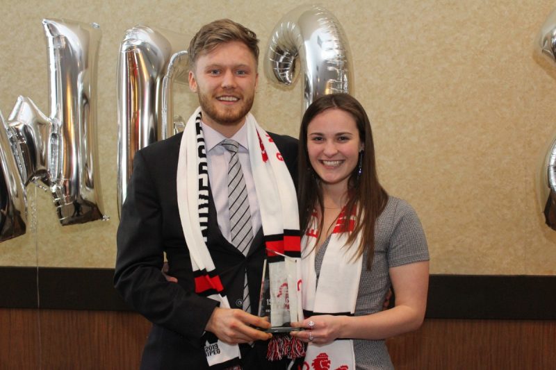 (L-R) Michael Rempel Boschman and Emma McTavish: First place for Re-engineering