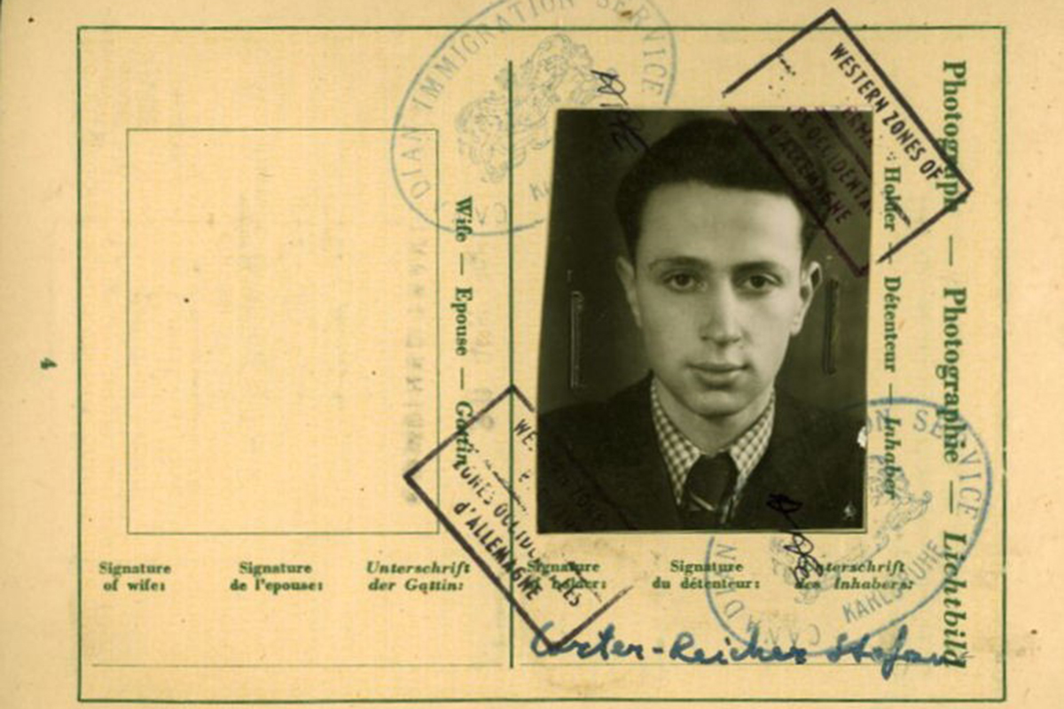 Stefan Carter's immigration visa, circa 1948. // Photo courtesy Belle Jarniewski, Voices of Winnipeg Holocaust Survivors