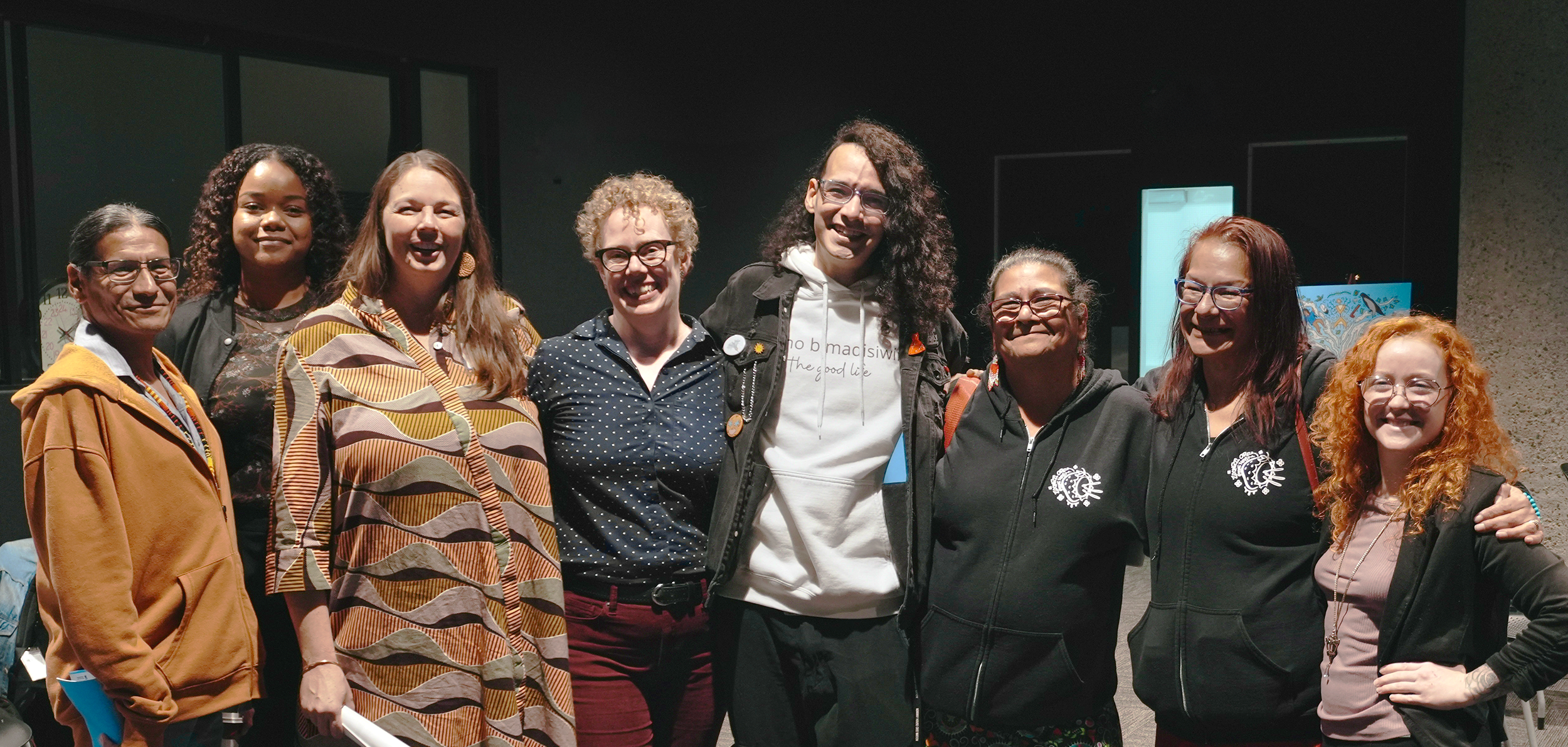 Researchers Mayor and Chamerlain pose with report collaborators