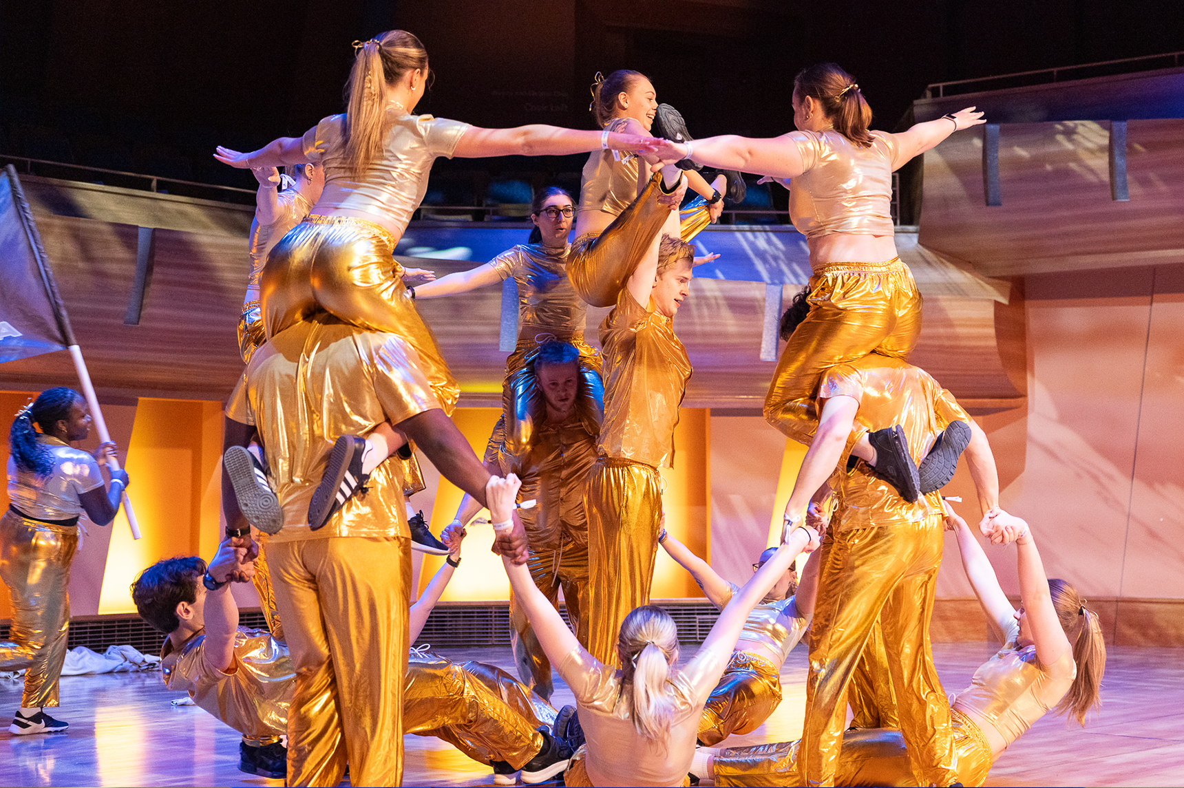 A group of students perform their dance routine