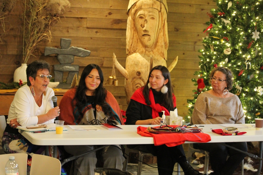 Dr. Lisa Bourque Bearskin, Nikki Hunter Porter, Josée Lavallee and Dr. Wanda Phillips-Beck at one of the Fireside Chat panel discussions.