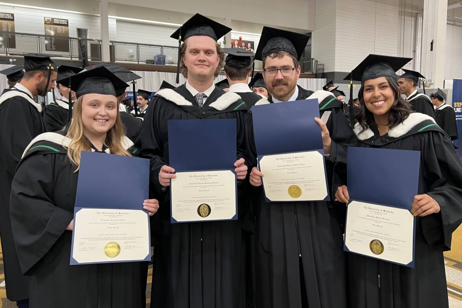 Left to right: Samantha Pearce, Alexander Bastin, Brent Tichon, and Maia Bacchus
