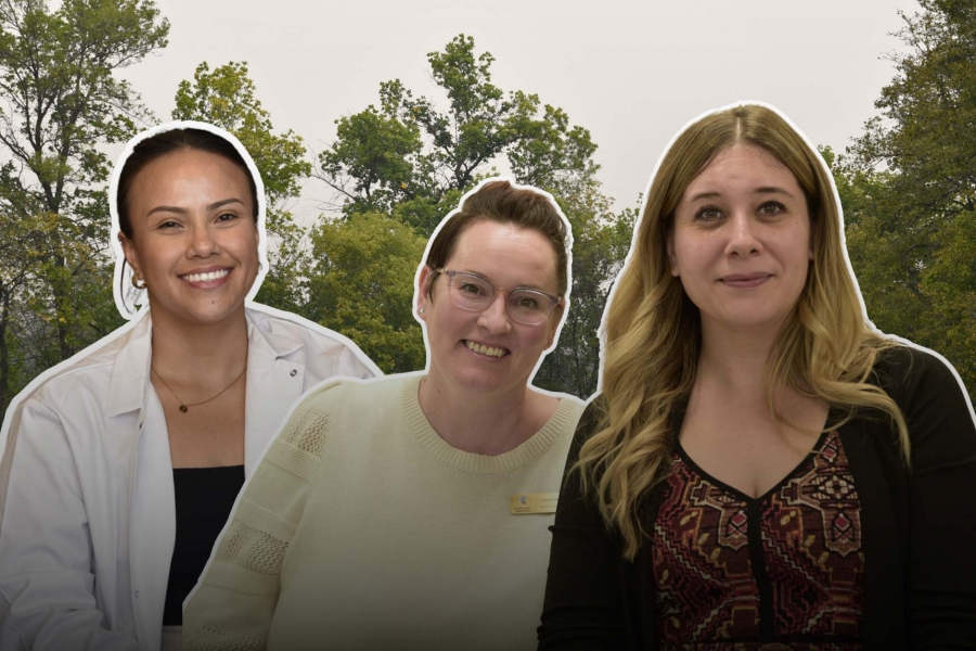 Participants of the National Indigenous History Month video from left to right Melanie Lalonde, Rebecca Asham and Carrie Selin.