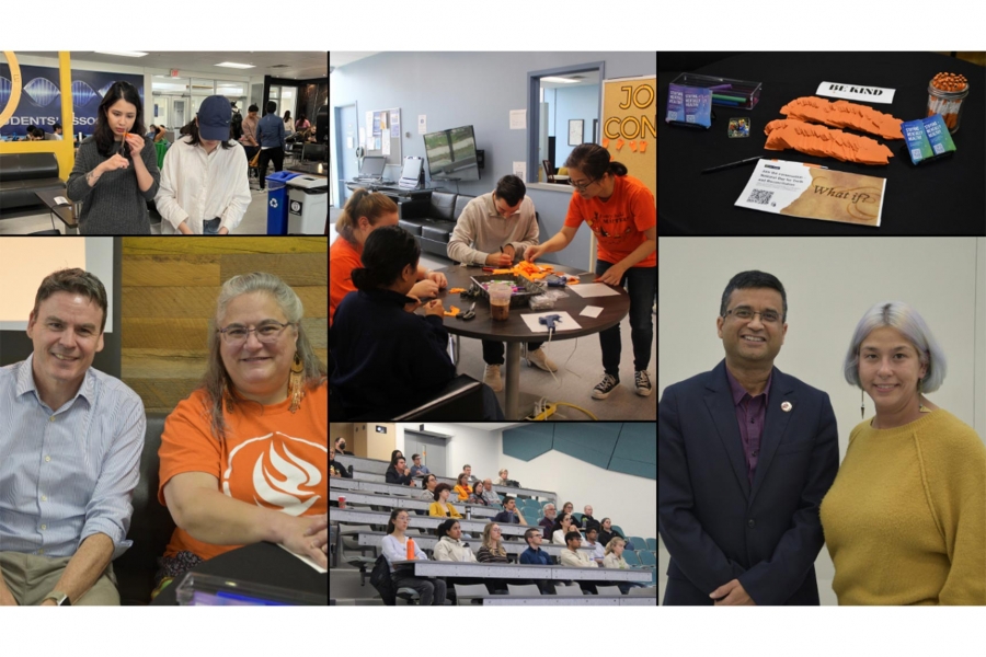 A photo collage of the participants, guests and community during the orange shirt day event of the Faculty of Science.