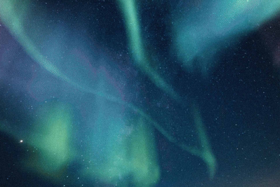 Northern lights in night sky