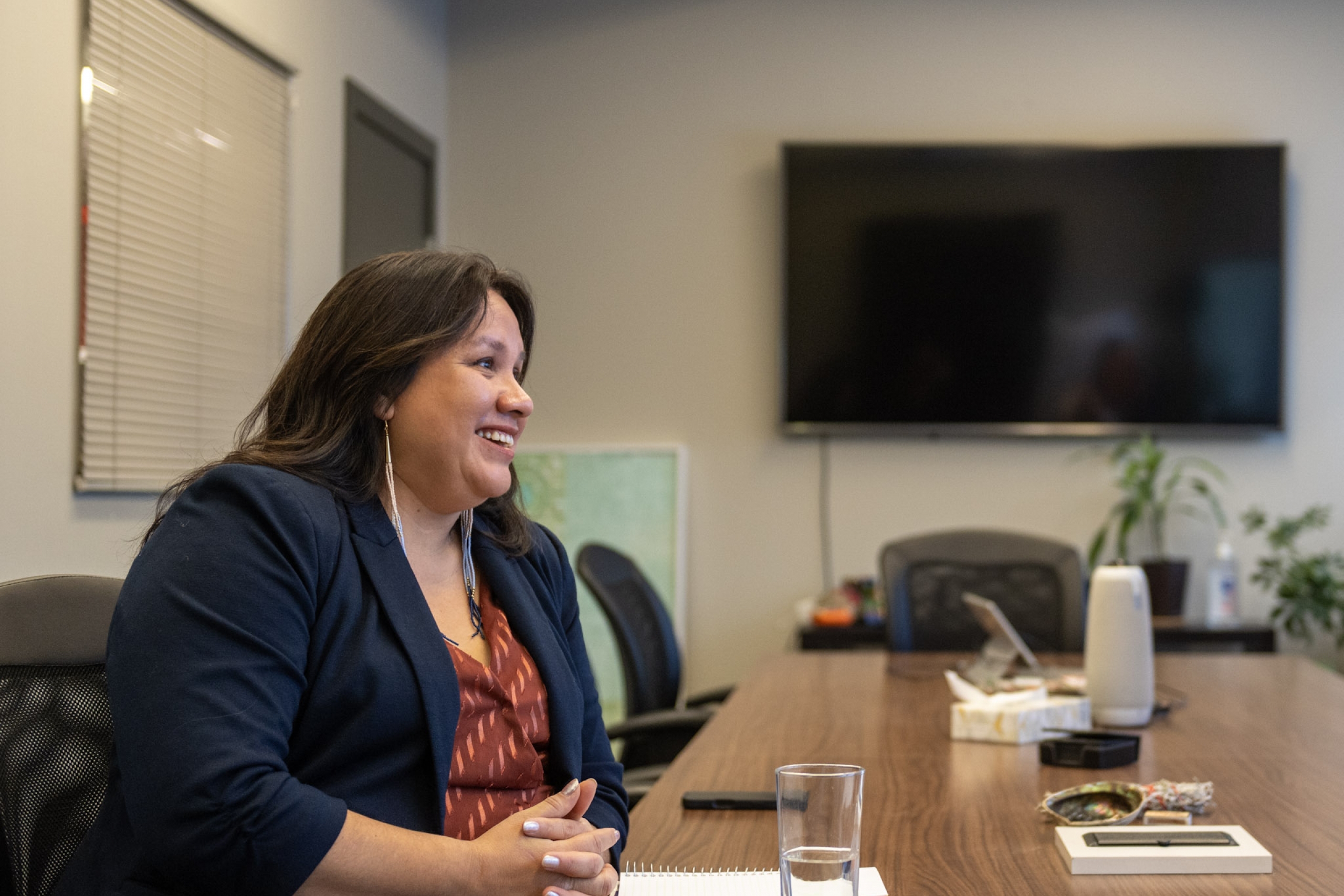 woman sitting at a table