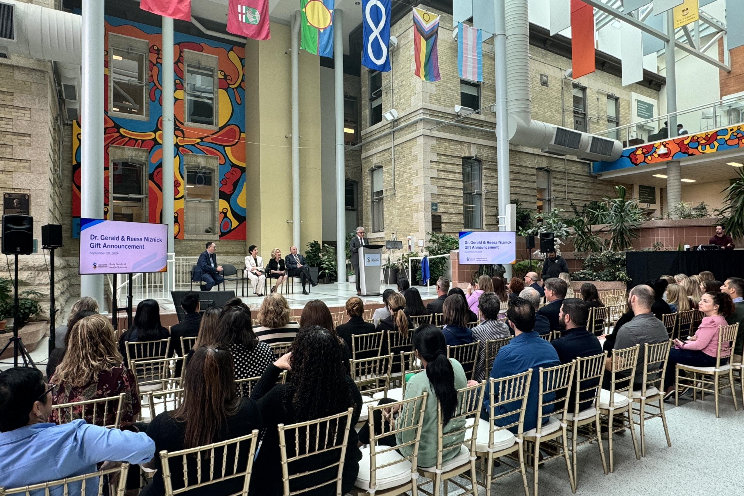 Dr. Michael Benarroch speaking at the Niznick gift announcement