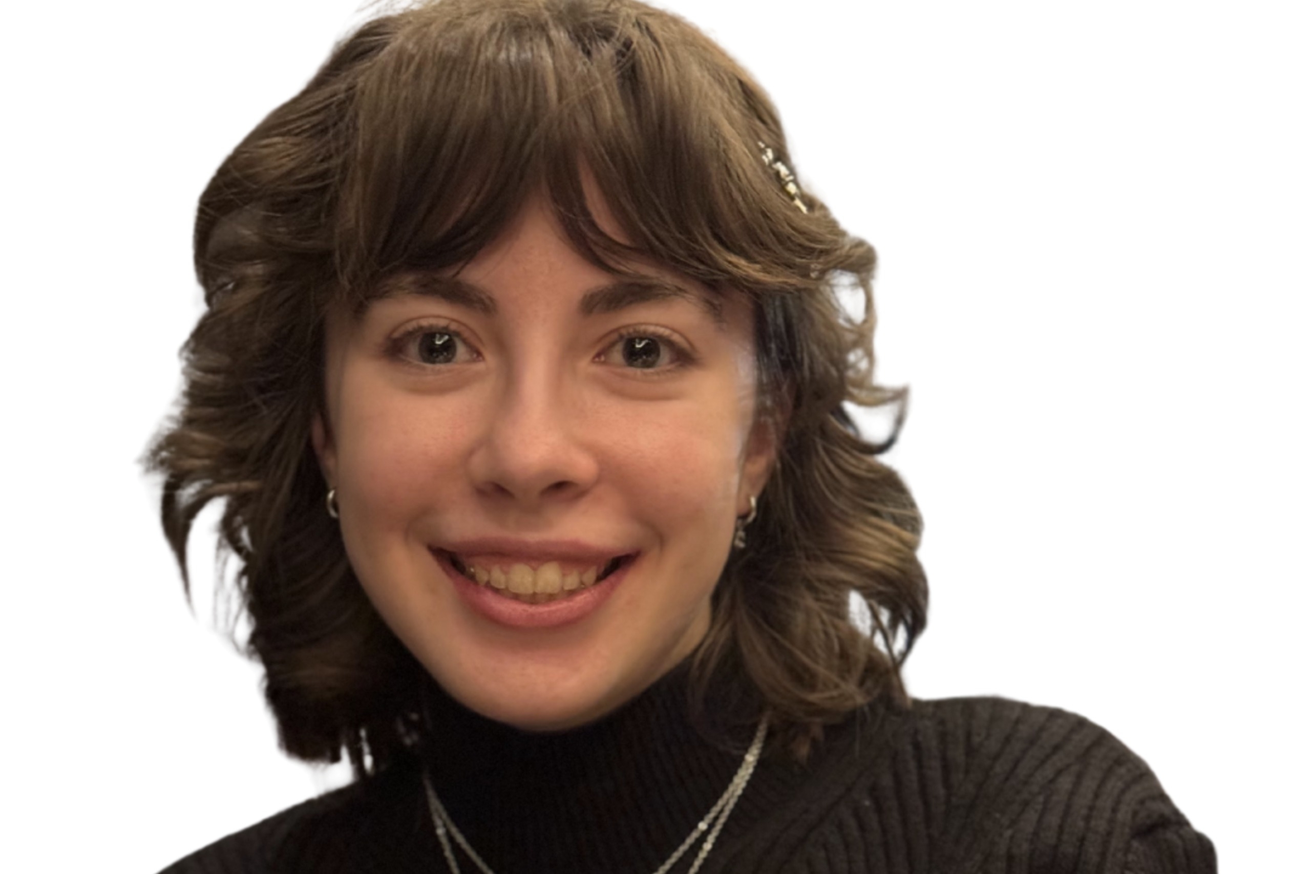 Young woman with curly hair.