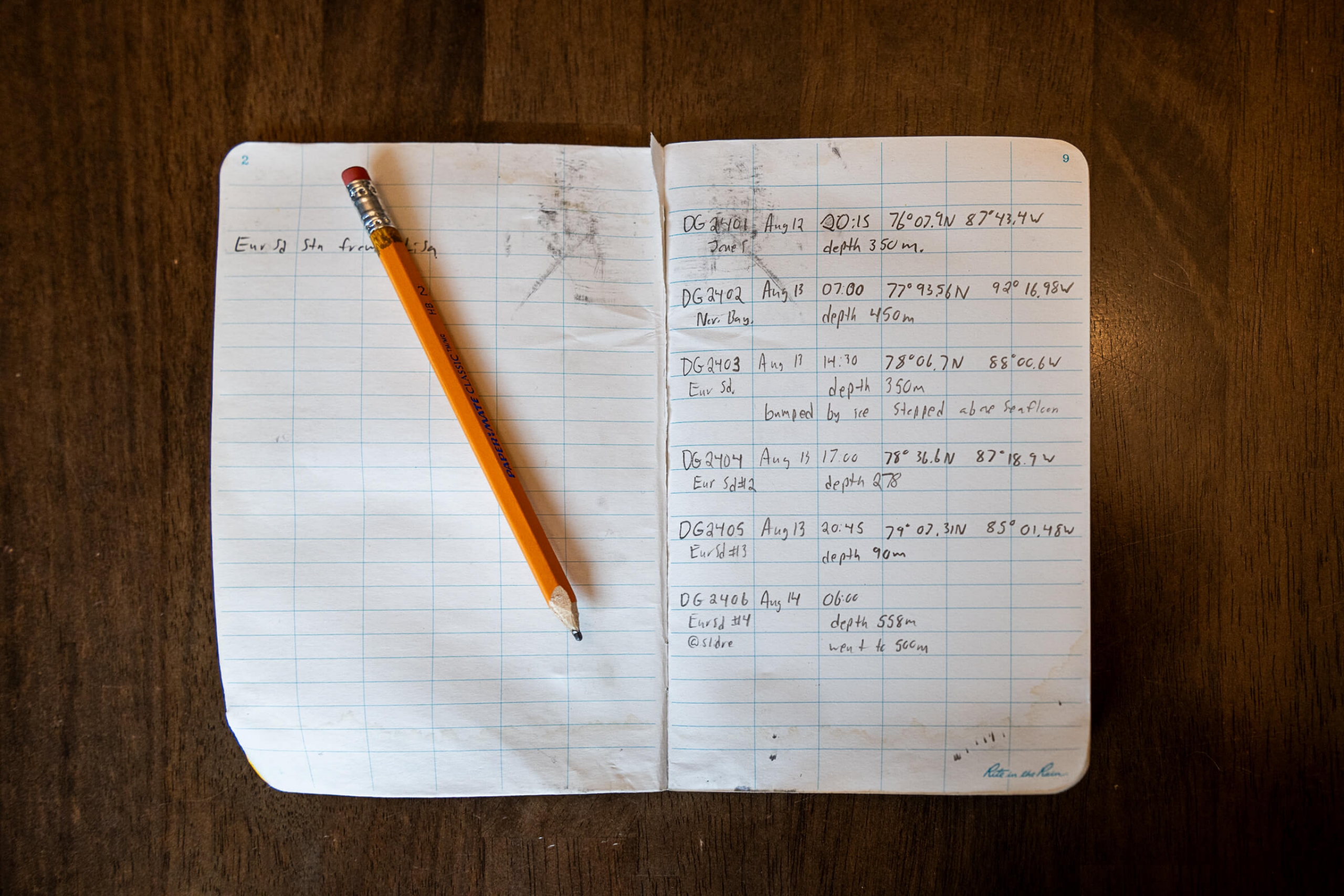 a notebook and pencil