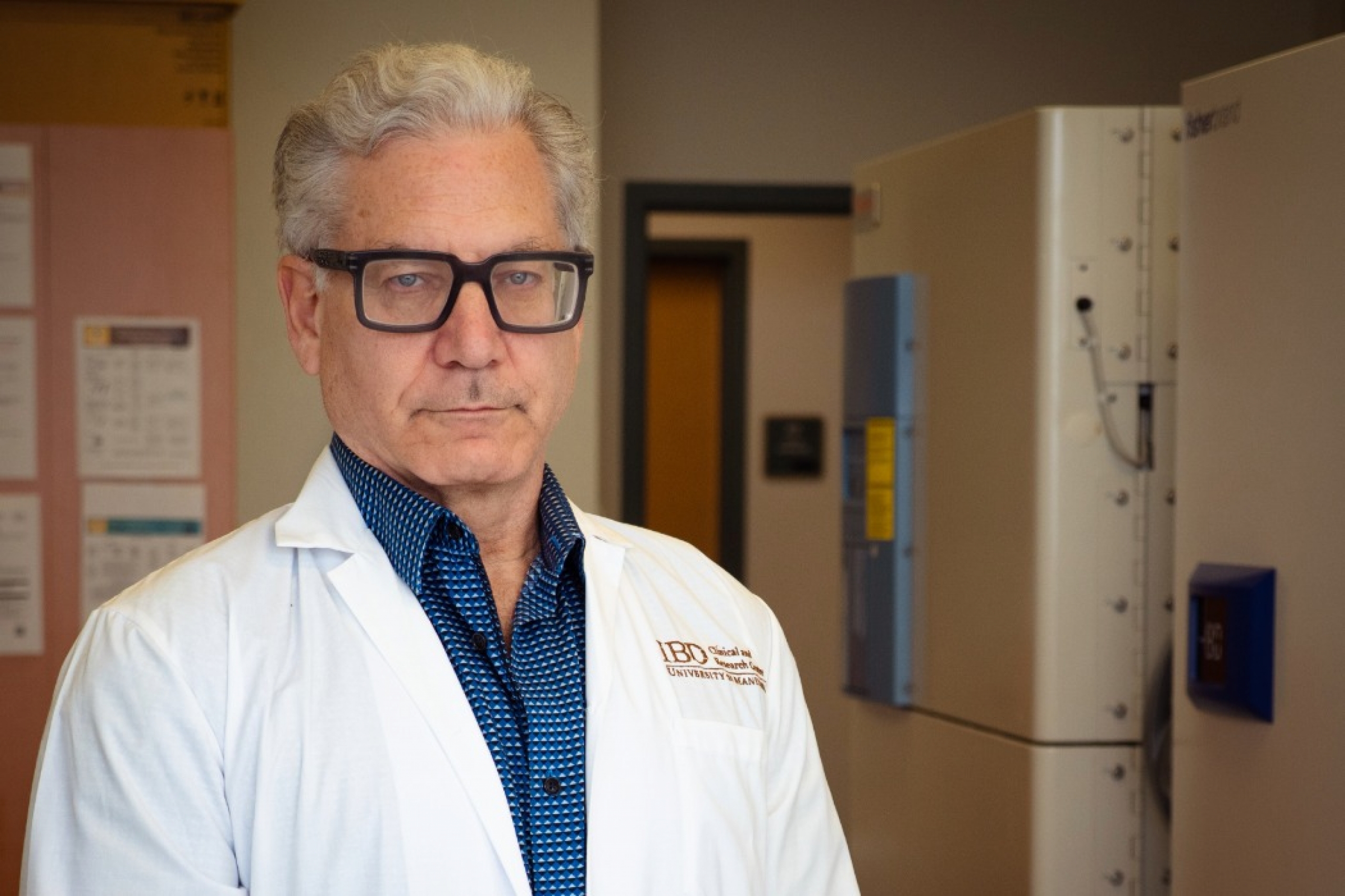 Dr. Charles Bernstein in his UM lab.