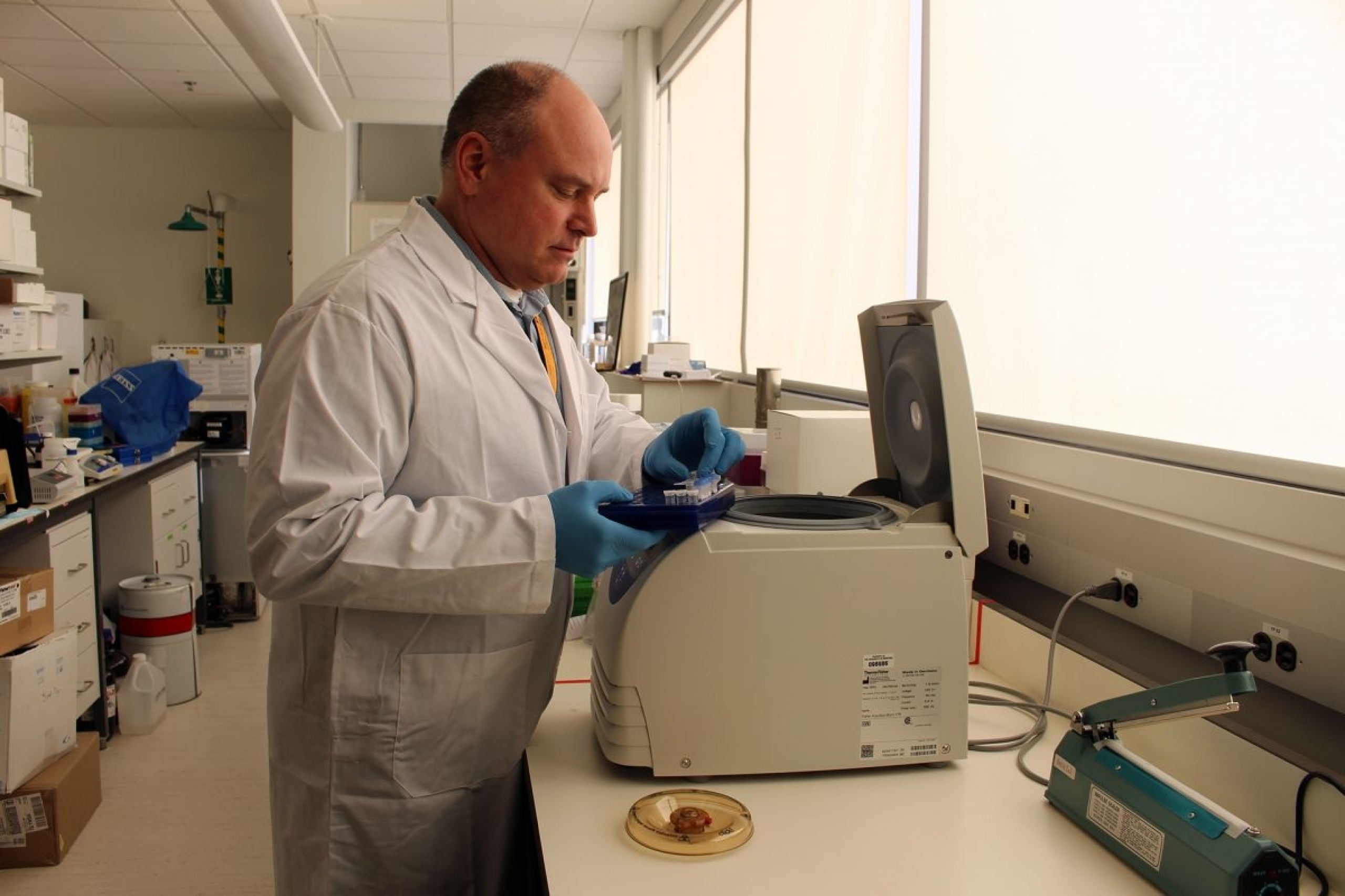 Brad Doble working in the lab