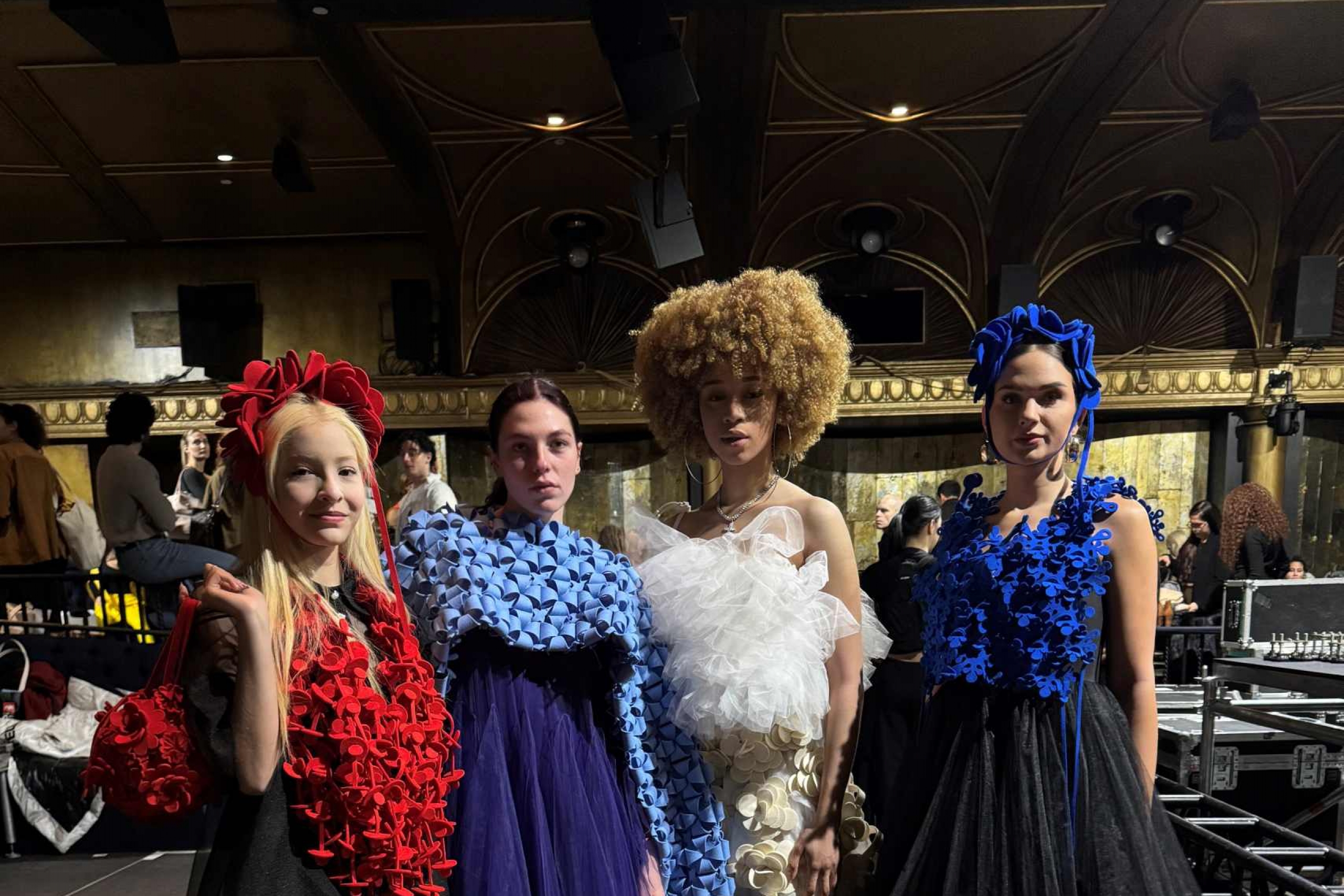 Four models in a fashion show.