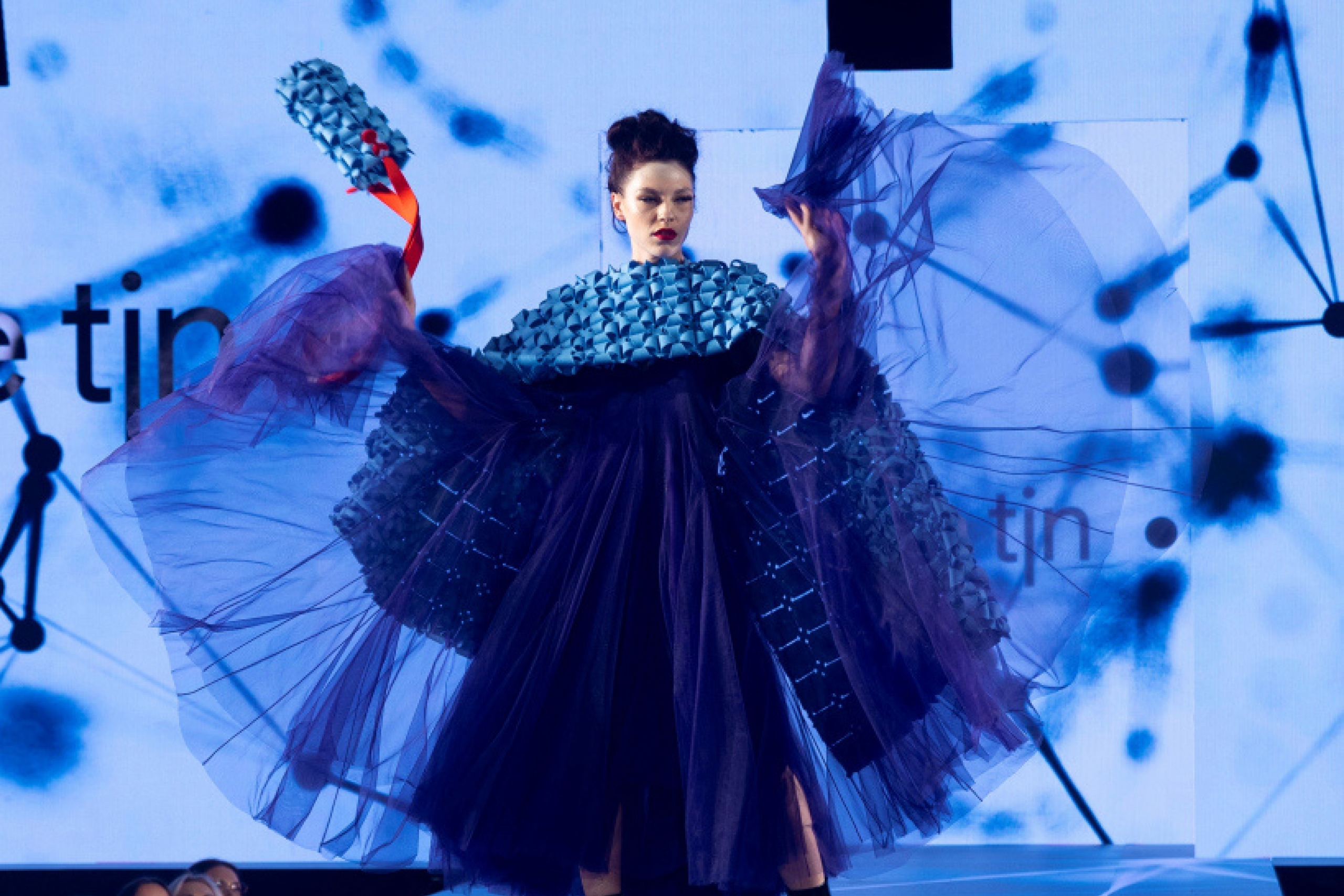 A model walking a runway.