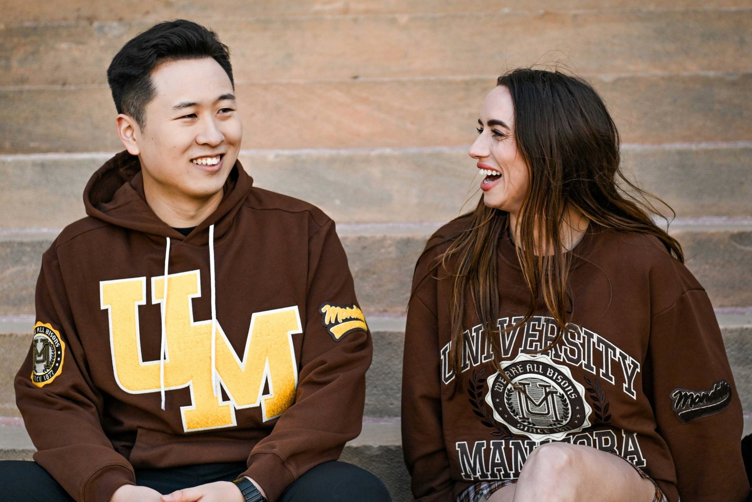 Students wearing the Mondetta x UM collection