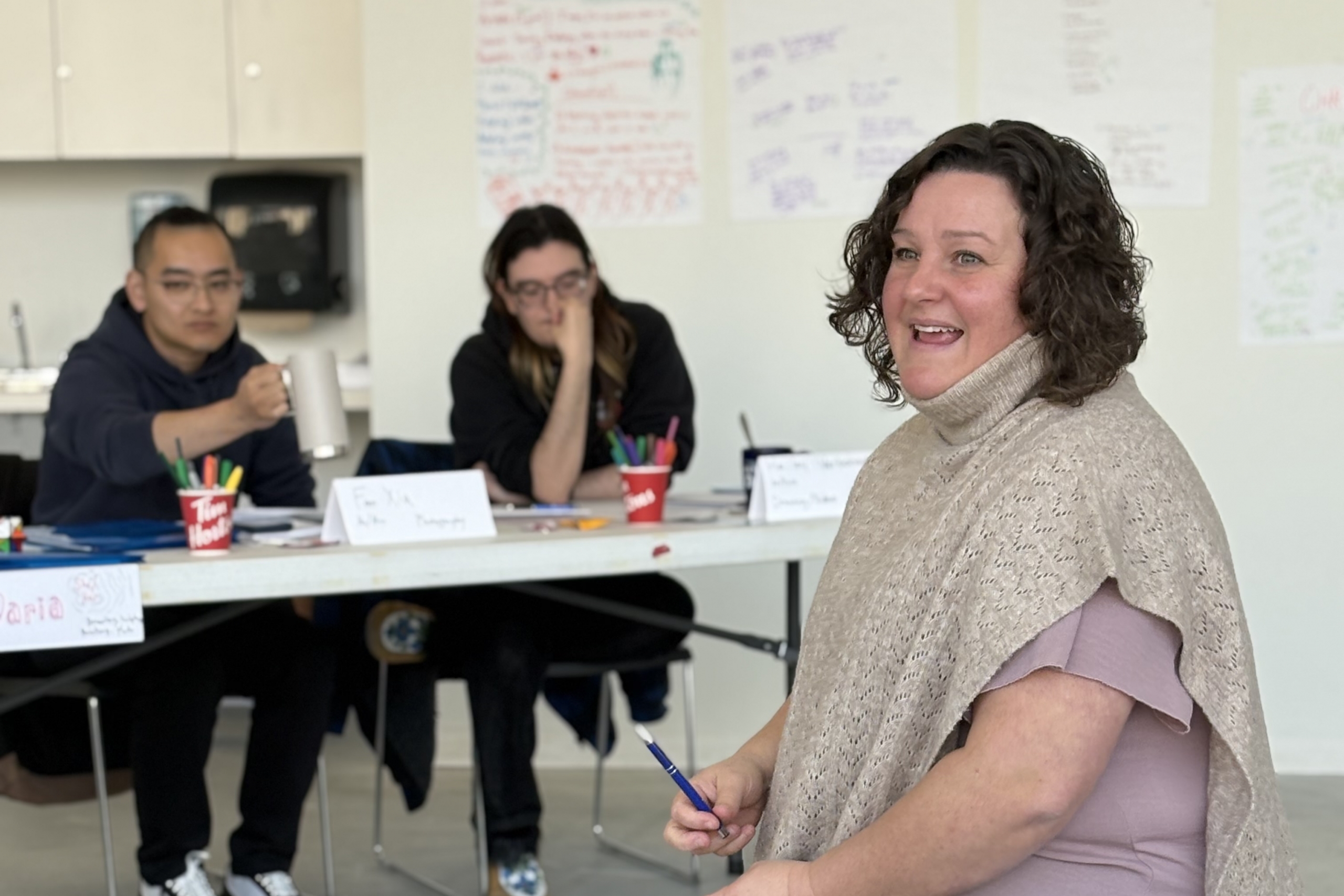 Janine Carmichael, Faculty Specialist, Entrepreneurship at The Centre for the Advancement of Teaching and Learning, speaking to students.