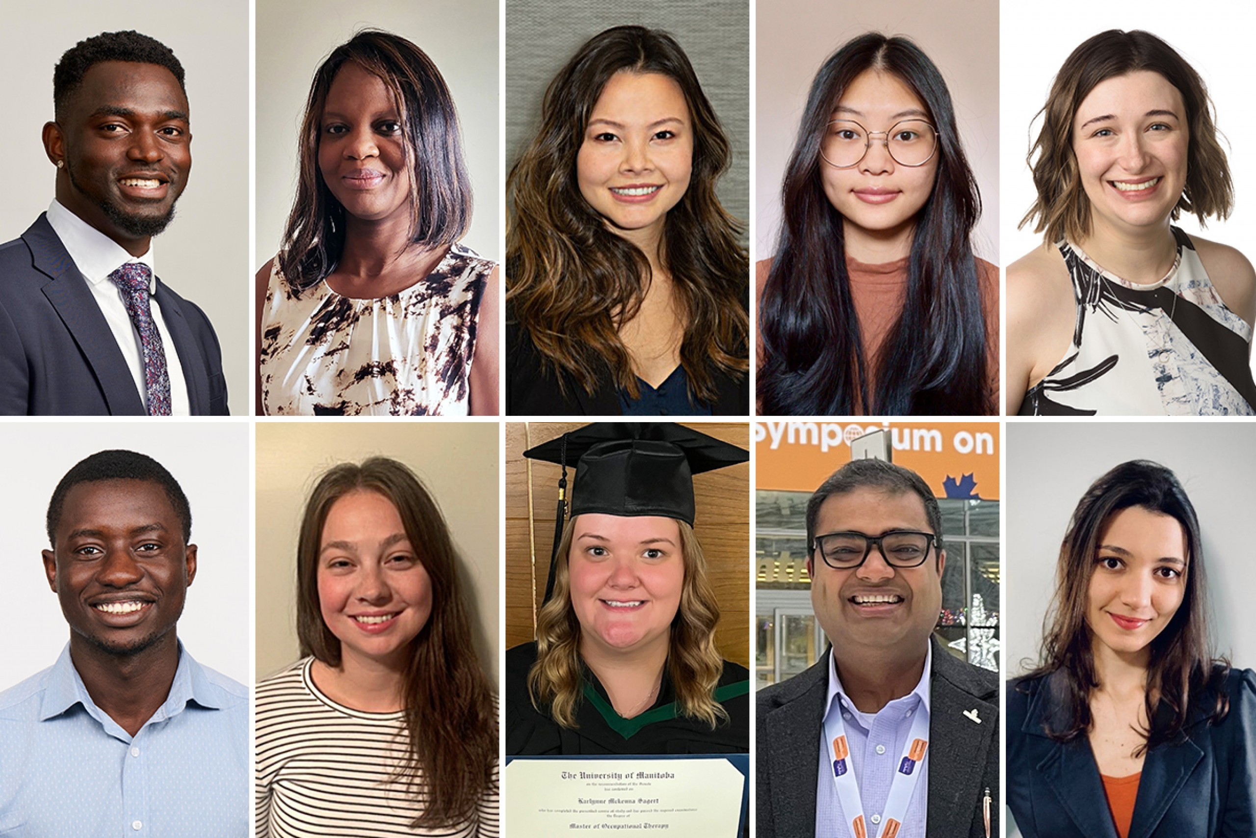 Portraits of 10 grad students.