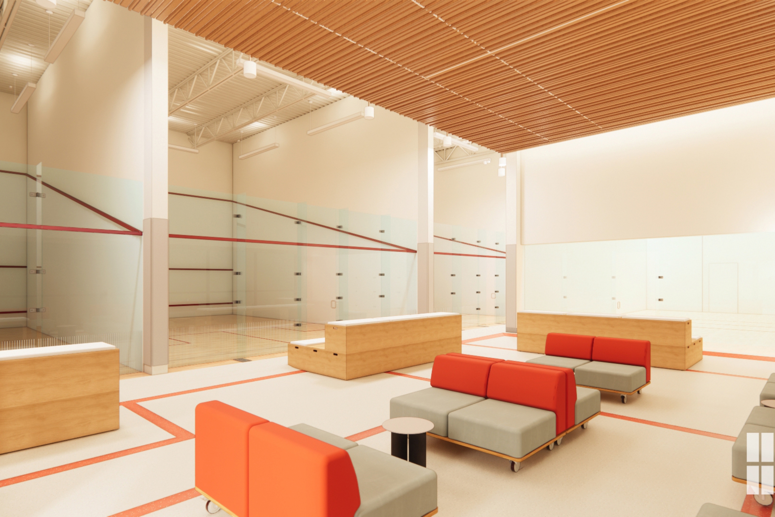 Squash court renderings