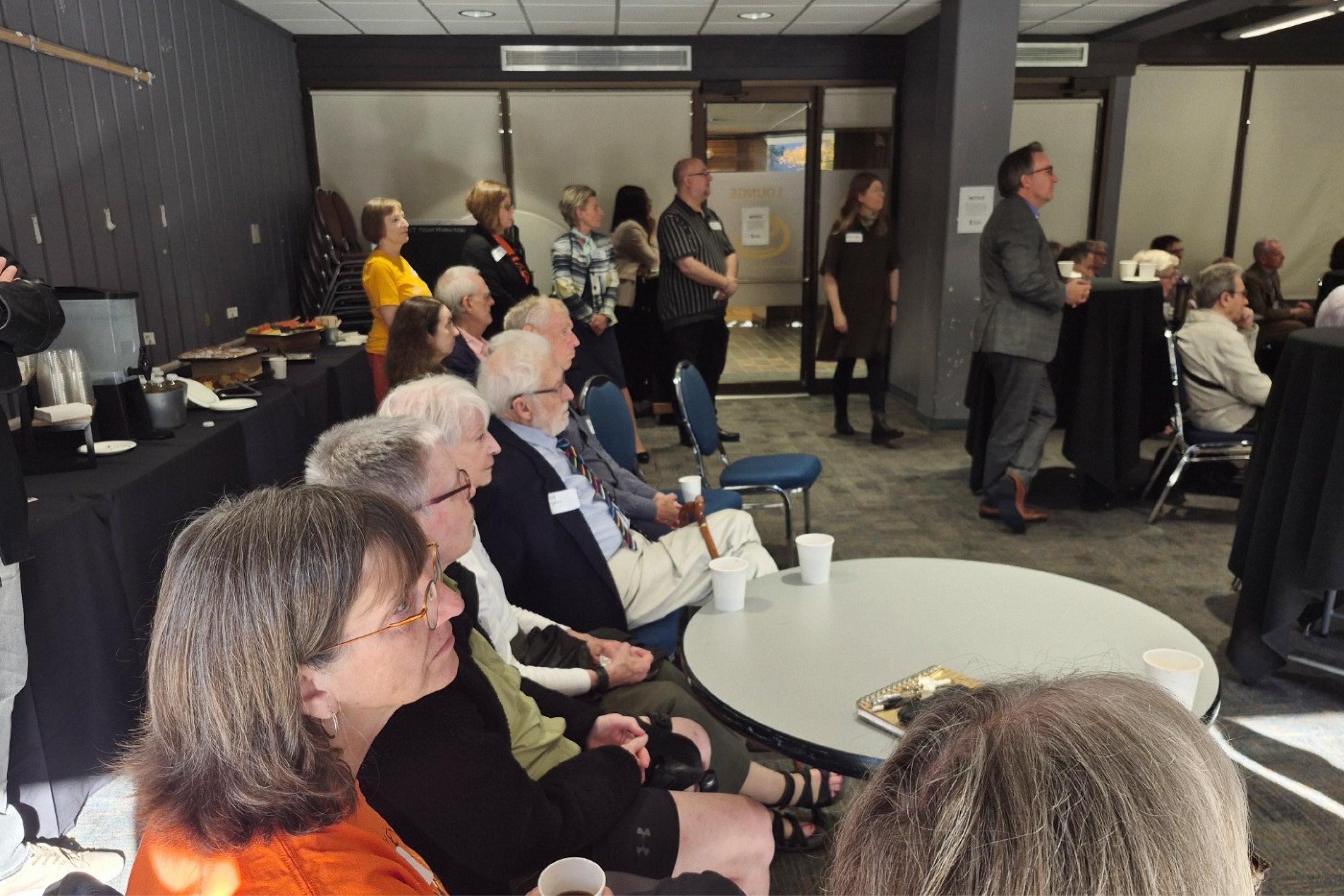 Emeriti and senior scholars, along with invited guests, listen to presentations at the ESSENCE project launch event.