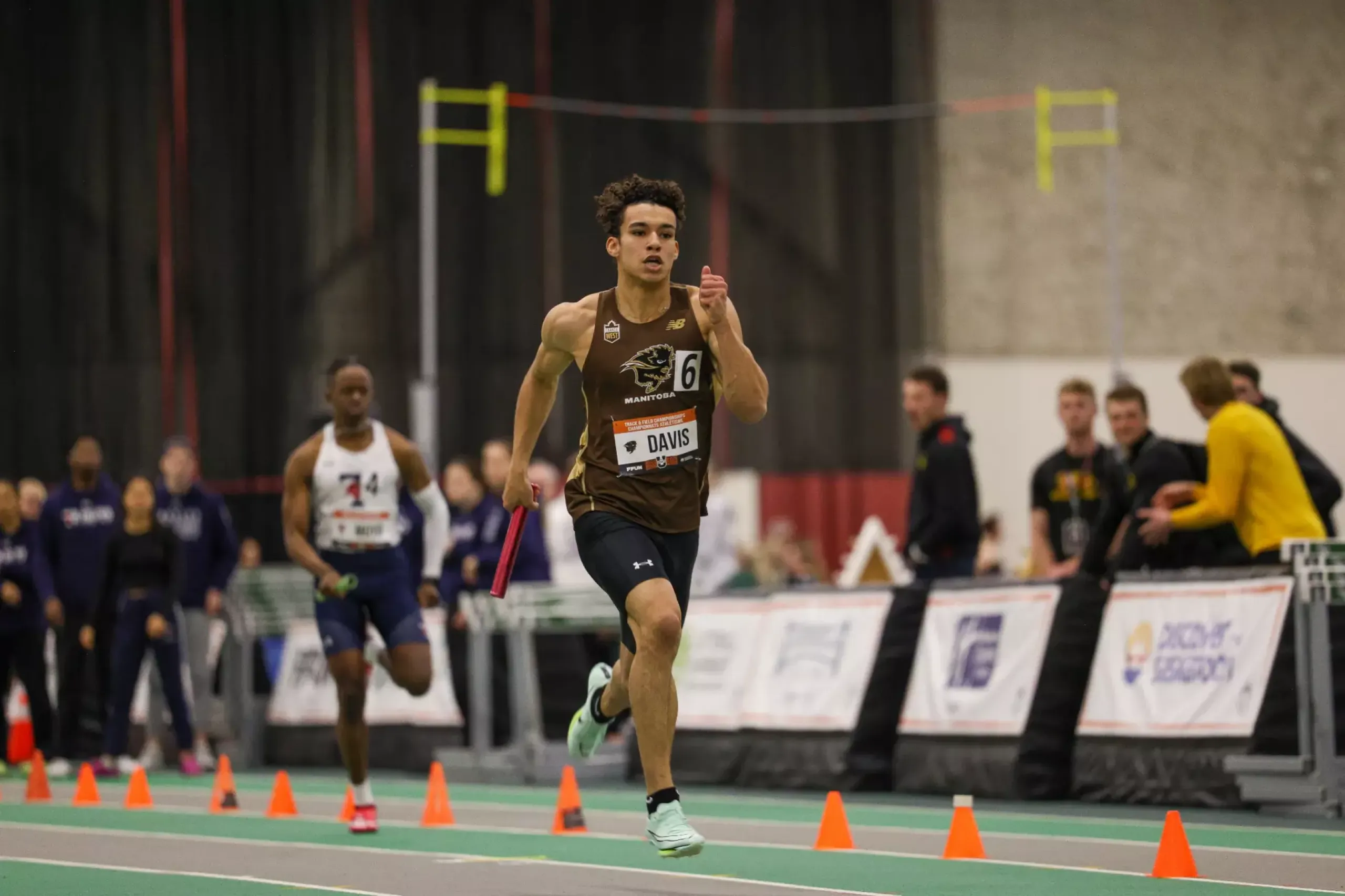 Tyrell Davis during a relay race